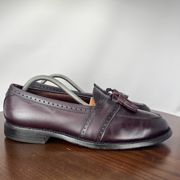 Allen Edmonds Harvard Loafer Shoes Men 9.5D Burgundy Leather Tassel Moc Toe 1289 main image 13